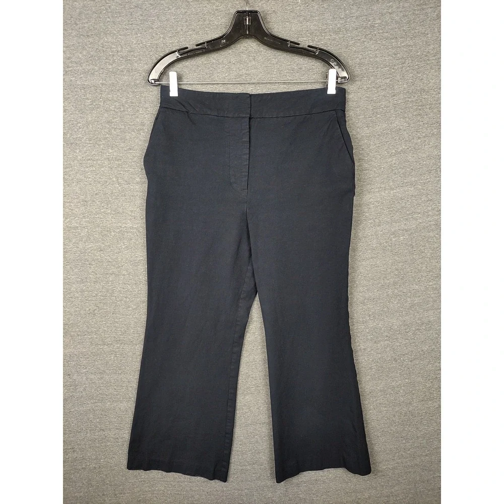 Banana Republic Pants Womens 10 Black Flare Casual Office Career Linen‎ Blend